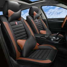 Luxury SUV Car Seat Covers W/Pillows Red&Black PU Leather Cushion For BMW Honda