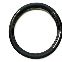 38cm Black Carbon Fiber PU Leather Steering Wheel Cover Anti-slip Protector #A