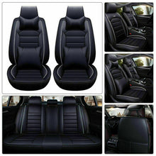 3D PU Leather Car SUV Seat Cover 5-Seats Front+Rear Cushion Black Universal Fit