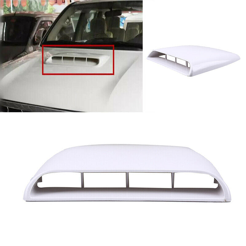 Universal Car Bumper Air Flow Intake Hood Scoop Vent Bonnet Decora Cover White