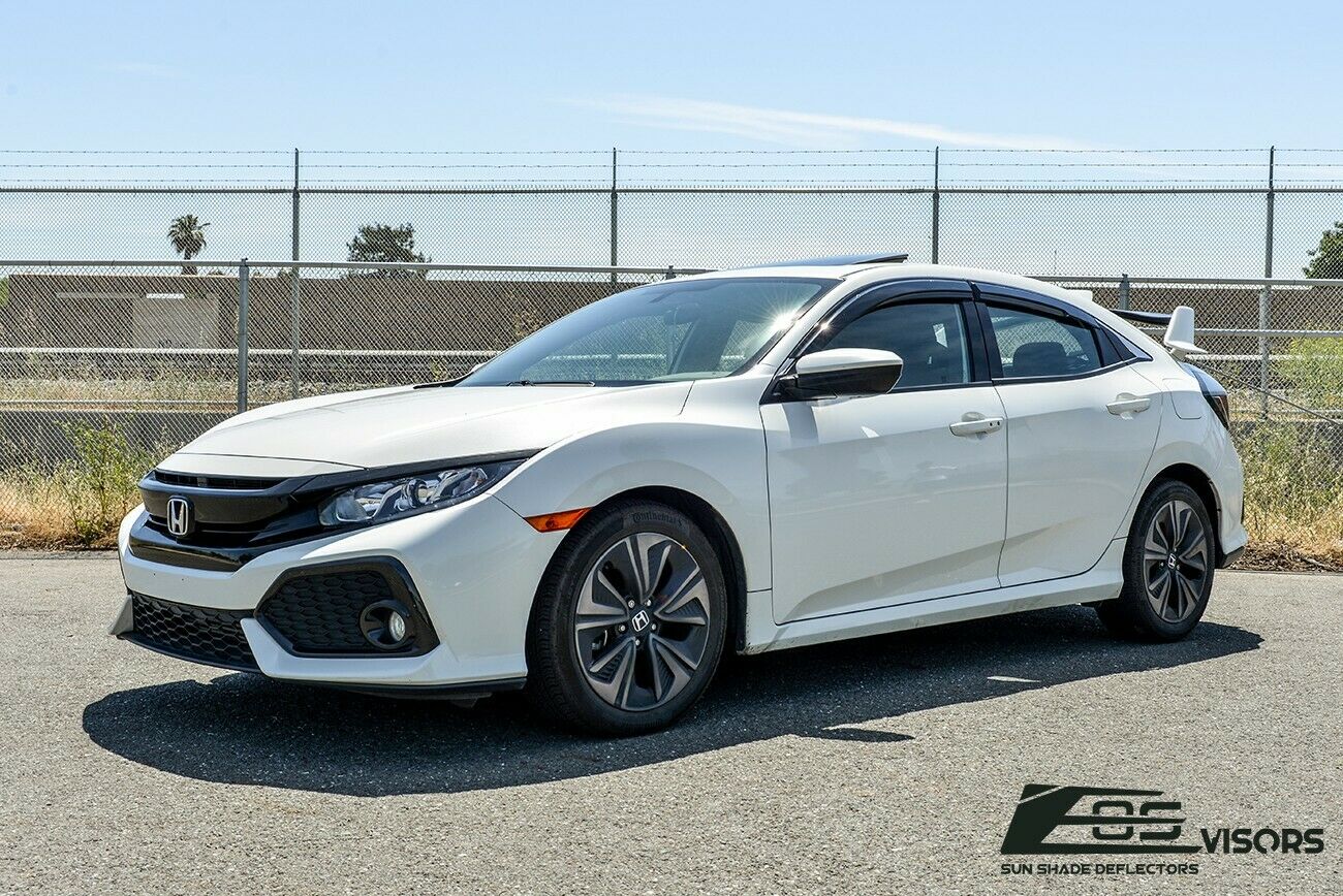For 16-20 Honda Civic Hatchback Real Mugen Style Clip On Side Vent Window Visors