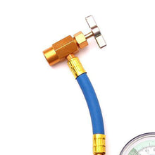 R-134 R134A AC Refrigerant Recharge Hose Can Tap + Gauge w/ Brass Fitting Tool