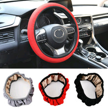 Summer Elastic Car Steering Wheel Cover Anti-slip Protector 38cm Black/Red/Gray