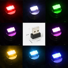1x USB Mini Interior LED Colorful Atmosphere Lights Night Lamp Car Accessories
