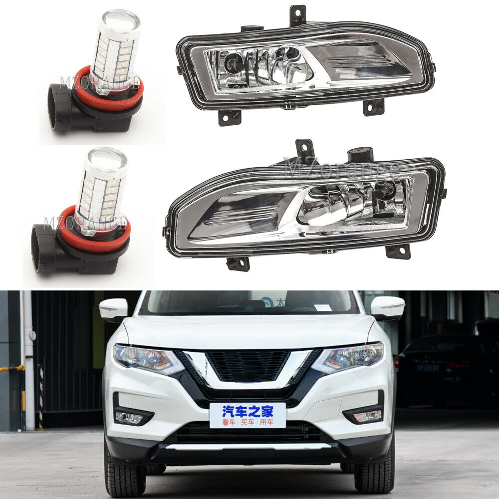 2x LED Front Bumper Fog Light Lamp For Nissan X-Trail Kicks Versa 2017 2018 2019