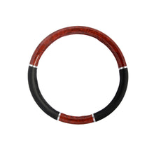 Wood Grain Car Steering Wheel Cover for Auto SUV Luxury Grip Syn Leather 38cm