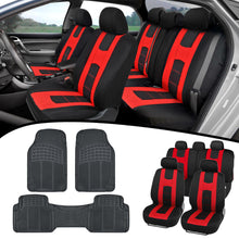 carXS Car SUV Van Seat Covers & All Weather Rubber Floor Mats Full Interior Set
