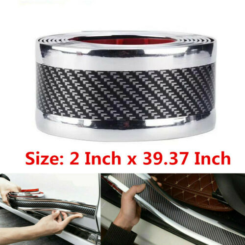 Car 5D Carbon Fiber Rubber Door Sill Sticker Bumper Strip Protectors Exterior