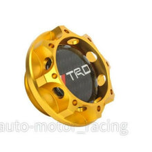 JDM TRD CARBON FIBER Sticker with ALUMNIUM GOLD Billet Engine Oil FILLER Cap