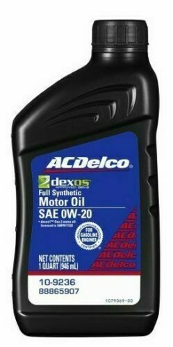 12 Quarts of ACDELCO/GM 88865907 / 10-9236 Synthetic Motor Oil SAE 0W-20 Dexos1
