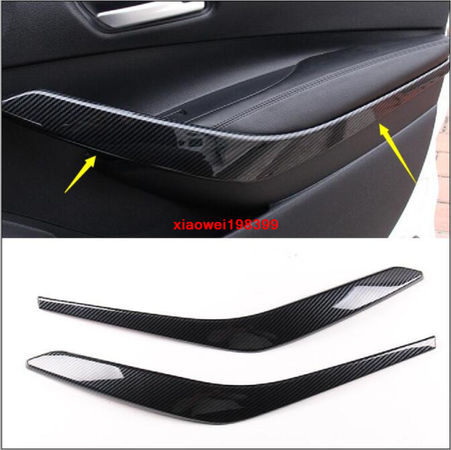 2pcs For 2019-2020 Toyota Corolla ABS Carbon fiber car Inside door armrest trim