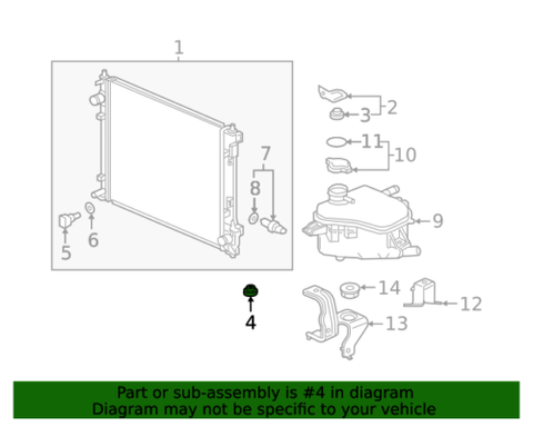 ( 1 ) GENUINE HONDA 74172-TBA-A00 CUSHION - Lower Radiator Mounting