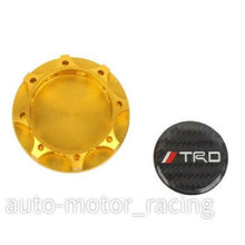 JDM TRD CARBON FIBER Sticker with ALUMNIUM GOLD Billet Engine Oil FILLER Cap