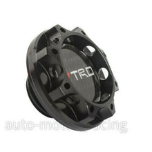 JDM TRD CARBON FIBER Sticker with ALUMNIUM BLACK Billet Engine Oil FILLER Cap