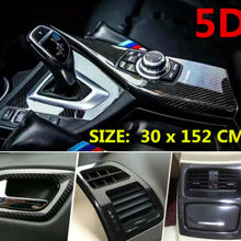 5D Carbon Fiber Texture Black Waterproof Vinyl Car Wrap Sticker Decal Film Sheet