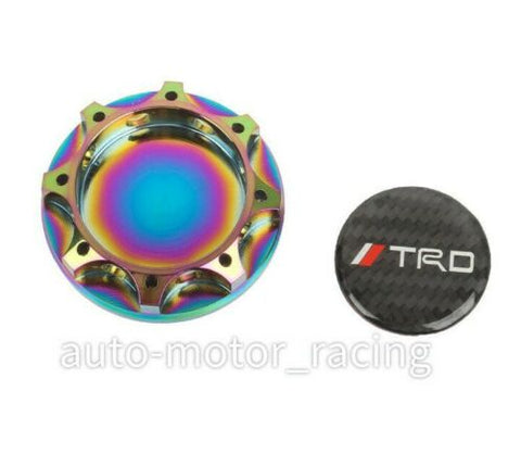 JDM TRD CARBON FIBER Sticker with ALUMNIUM NEO Billet Engine Oil FILLER Cap
