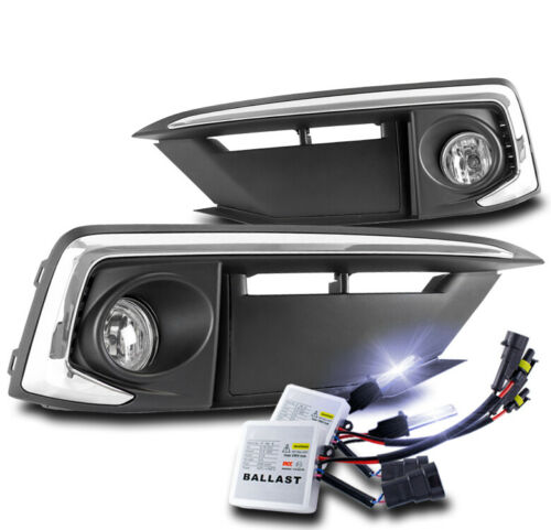 For 2019 2020 Honda Civic Coupe/Sedan Bumper Chrome Fog Lights Lamp +10000K HID