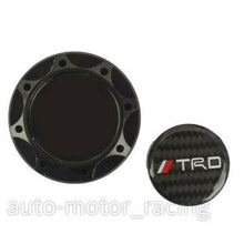 JDM TRD CARBON FIBER Sticker with ALUMNIUM BLACK Billet Engine Oil FILLER Cap