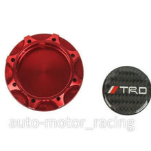 JDM TRD CARBON FIBER Sticker with ALUMNIUM RED Billet Engine Oil FILLER Cap