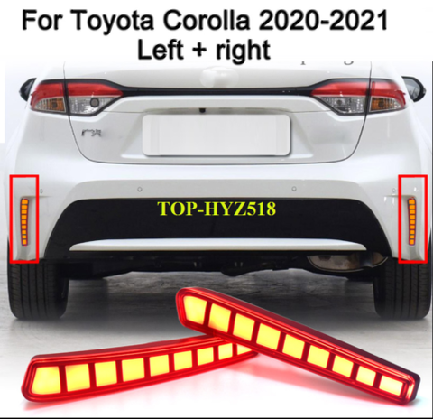 2020-2021 For Toyota Corolla L&R LED Rear Bumper Fog Light / Brake / Turn Signal