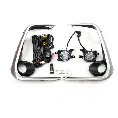 LED Bumper Fog Light Kit For 2019 2020 Toyota Corolla w/ Wiring Switch Bezel