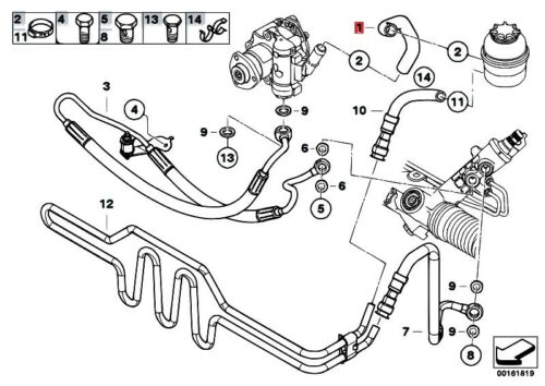 GENUINE BMW E90 E91 E92 E81 E82 E87 E88 POWER STEERING PIPE Expansion hose