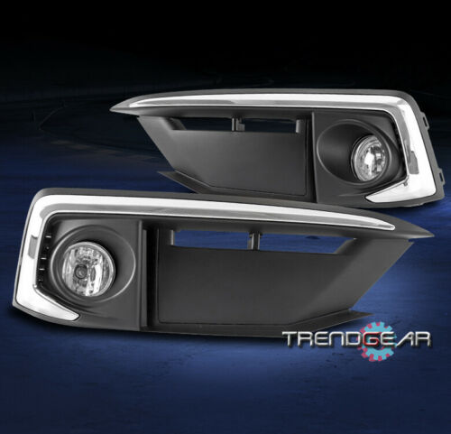 For 2019-2020 Honda Civic Coupe/Sedan Bumper Fog Lights Lamp Chrome w/Bezel+Bulb