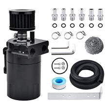 SPEEDWOW Aluminum Oil Catch Can Tank Filter Baffled With Breather Filter And Hose Kit Universal (Blue)