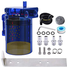 SPEEDWOW Aluminum Oil Catch Can Tank Filter Baffled With Breather Filter And Hose Kit Universal (Blue)