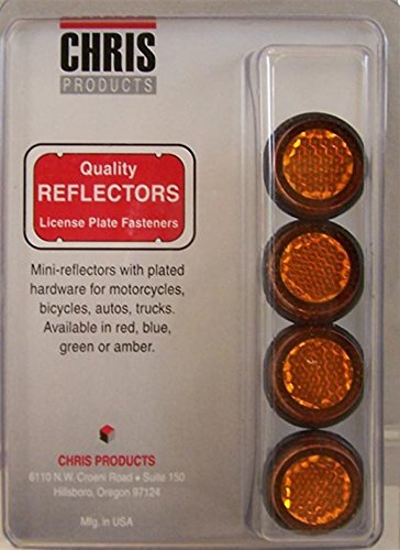 Chris Products CH4R Red Motorcycle Mini License Plate Reflector, 4 Pack