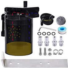 SPEEDWOW Aluminum Oil Catch Can Tank Filter Baffled With Breather Filter And Hose Kit Universal (Red)