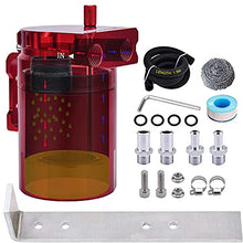 SPEEDWOW Aluminum Oil Catch Can Tank Filter Baffled With Breather Filter And Hose Kit Universal (Red)