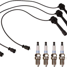 Denso Wire Set 5Mm & 6 Double Platinum Spark Plug 0.032 Kit for Mitsubishi V6