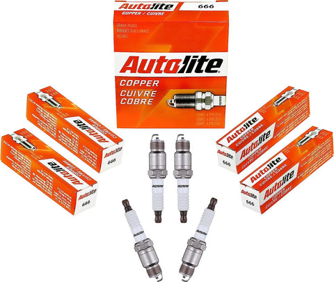 666 Copper Resistor Automotive Replacement Spark Plugs (4 Pack)