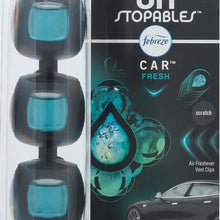 Febreze Unstopables Car Odor-Fighting Car Freshener Vent Clip Fresh Scent, .07 oz. Car Vent Clip, Pack of 4 (Packaging may vary)