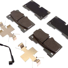Silver 14D2173CH Ceramic Front Disc Brake Pad Set with Springs and Wear Sensor