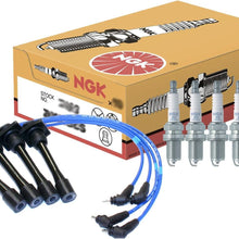 NGK Wire & 4 Standard Spark Plugs Kit for Geo Prizm Toyota Celica Corolla