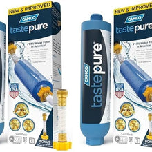 Camco Tastepure RV Water Filter - New & Advanced RV Inline Water Filter with Flexible Hose Protector - GAC & KDF Filtration - Made in USA - Camping Essentials for Fresh Drinking Water (40043)