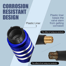 Tire Valve Stem Cap Cover - (5 Pack) Tire Air Cap Metal with Plastic Liner Corrosion Resistant Leak-Proof American Flag for Car Truck Motorcycle Bike Black