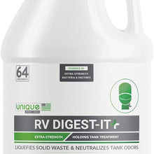 Unique RV Digest-It+ Extra-Strength Ultra-Concentrate - 32 RV Toilet Treatments - Eliminates Smells and Liquifies Waste (32 oz)