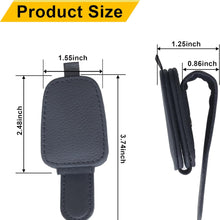 Yuoyar 2 Packs Sunglasses Holders for Car Visor - Magnetic Leather Sunglasses Holder and Ticket Card Clip - Car Visor Accessories (Black)