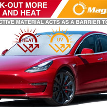 Magnelex Car Windshield Sunshade | Innovative No-Light-Pass Technology for Maximum Protection | Foldable Sun Shade Keeps Your Vehicle Cool | Fit for Cars, Trucks, and SUVs | Large (63 x 33.8 in)