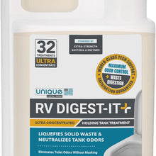 Unique RV Digest-It+ Extra-Strength Ultra-Concentrate - 32 RV Toilet Treatments - Eliminates Smells and Liquifies Waste (32 oz)