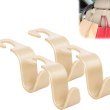 Amooca Car Seat Headrest Hook 4 Pack Hanger Storage Organizer Universal for Handbag Purse Coat fit Universal Vehicle Car Black S Type