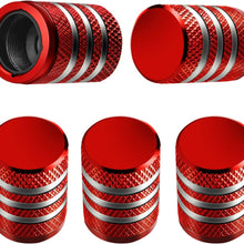 Tire Valve Stem Cap Cover - (5 Pack) Tire Air Cap Metal with Plastic Liner Corrosion Resistant Leak-Proof American Flag for Car Truck Motorcycle Bike Black
