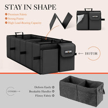 HOTOR Trunk Organizer - Car Organizer, Foldable Trunk organizer for SUVs & Sedans, Sturdy Car Organization for Car Accessories, Tools, Sundries, Black, 2 Compartments, 21.3"×12.6"×10.6"