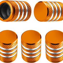 Tire Valve Stem Cap Cover - (5 Pack) Tire Air Cap Metal with Plastic Liner Corrosion Resistant Leak-Proof American Flag for Car Truck Motorcycle Bike Black