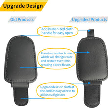 Yuoyar 2 Packs Sunglasses Holders for Car Visor - Magnetic Leather Sunglasses Holder and Ticket Card Clip - Car Visor Accessories (Black)