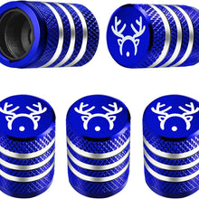Tire Valve Stem Cap Cover - (5 Pack) Tire Air Cap Metal with Plastic Liner Corrosion Resistant Leak-Proof American Flag for Car Truck Motorcycle Bike Black