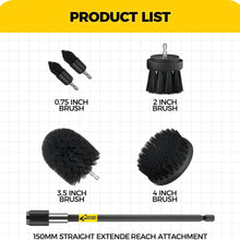Holikme 6Pack Drill Brush Power Scrubber Cleaning Brush Extended Long Attachment Set All Purpose Drill Scrub Brushes Kit for Grout, Floor, Tub, Shower, Tile, Bathroom and Kitchen Surface，Yellow